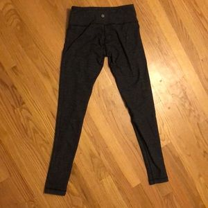 Lululemon leggings. Grey with black strips. Reversible.